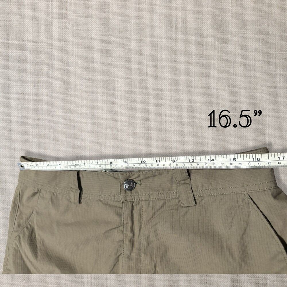 Under Armour Khaki Nylon Cargo Size 32 Shorts Ripstop Fabric 11” Inseam Tactical - Picture 7 of 8